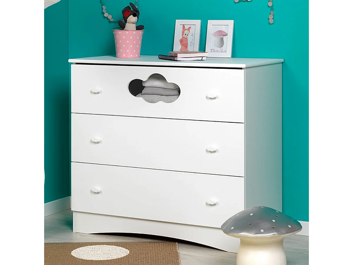 Lit bébé et Commode à langer Altéa Blanc