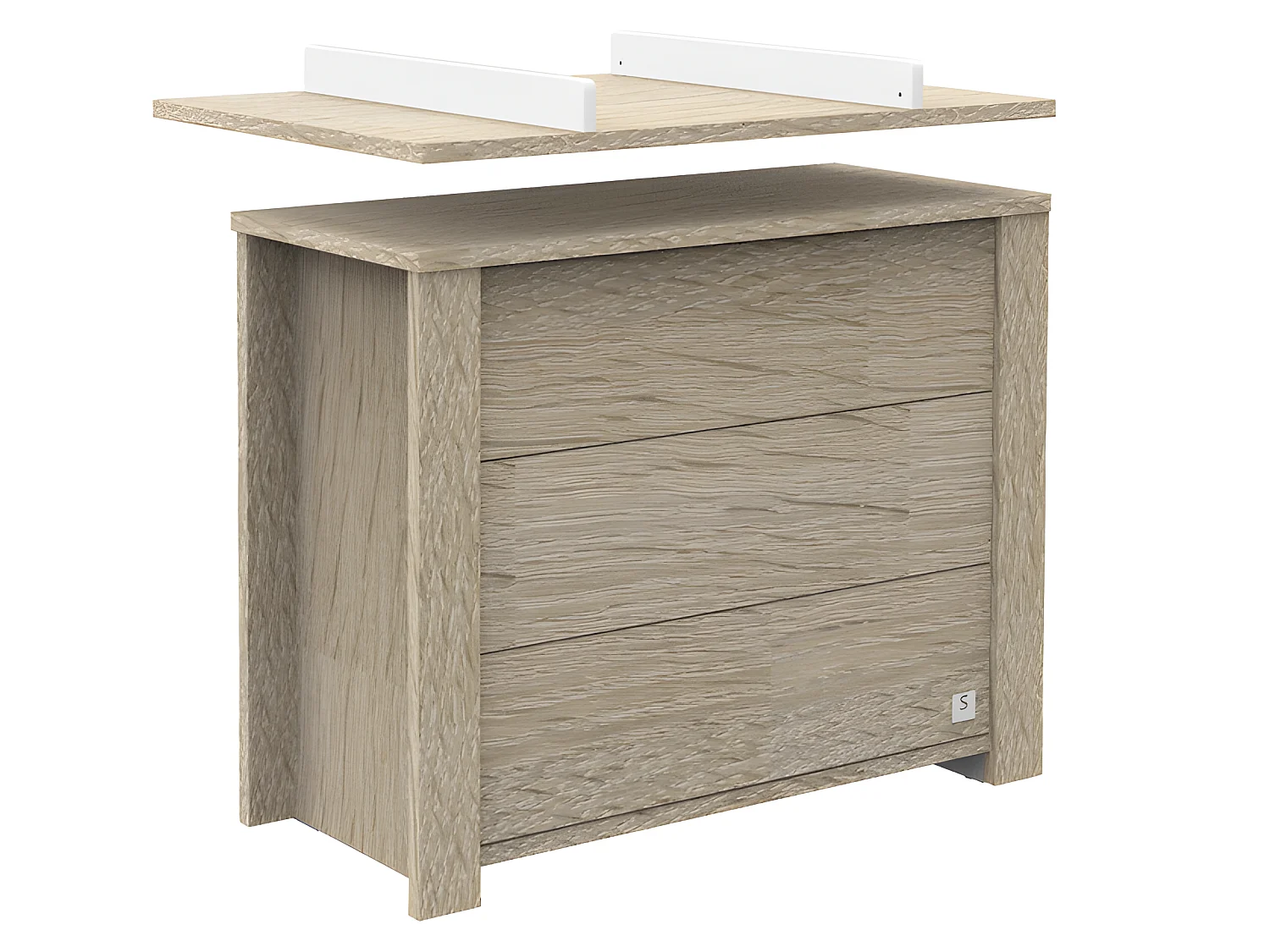 Chambre complète lit bébé commode à langer et armoire Antonin Bois