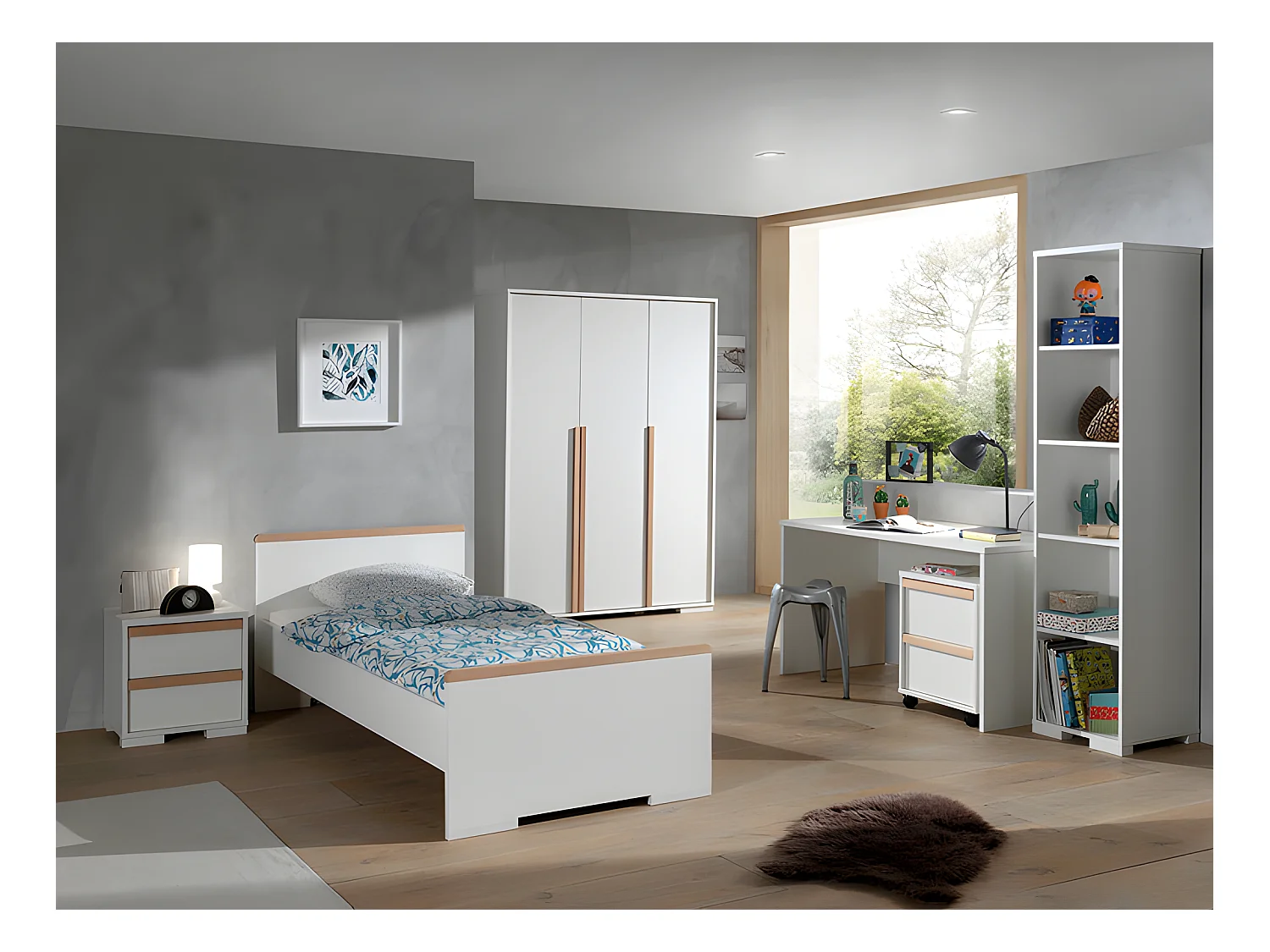 Chambre Complète Enfant 6P "London" Blanc