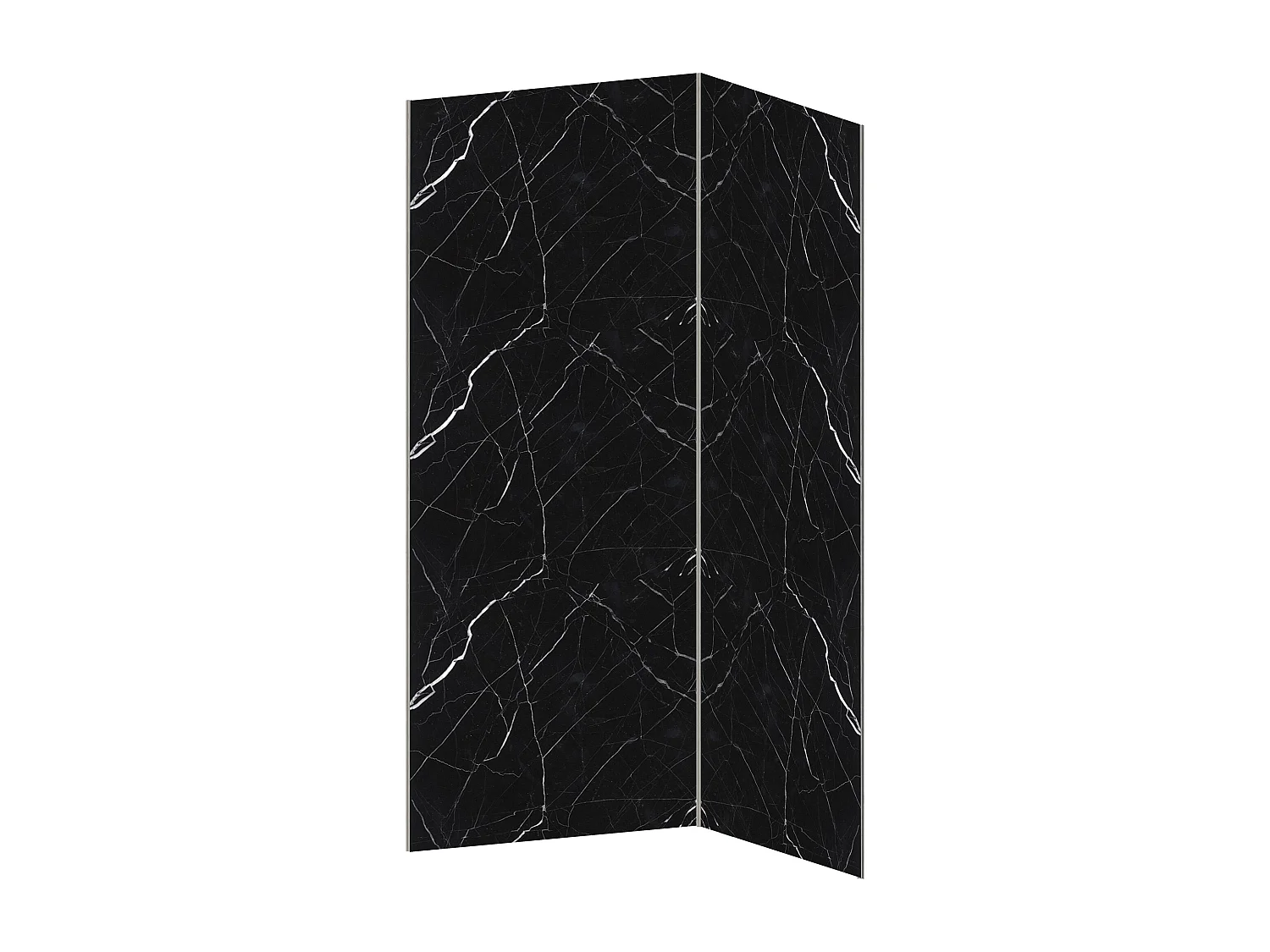 Lot de 2 panneaux muraux de douche effet marbre en aluminium avec profilés - L90 x L120 x H210 cm - ENEKO