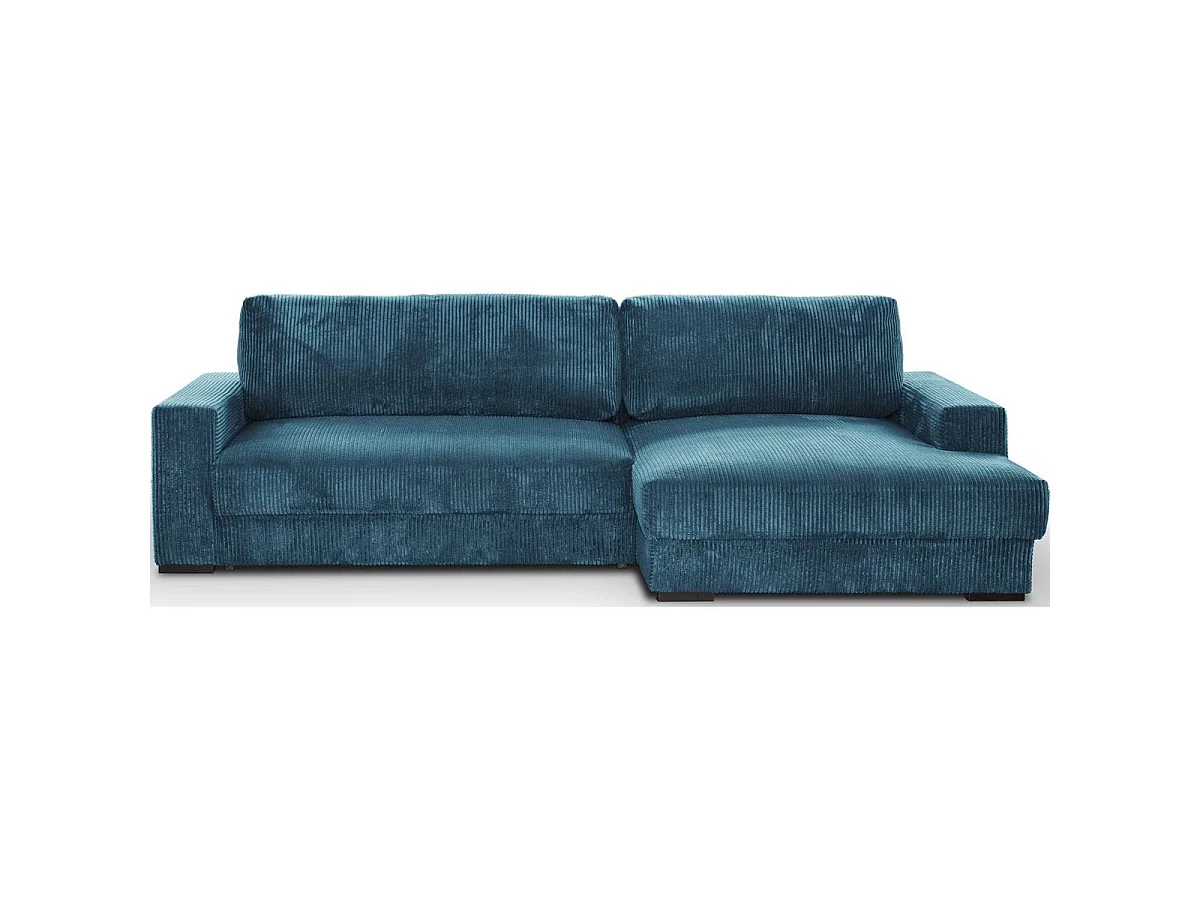 Canapé d'angle convertible 3 places avec coffre en velours gris