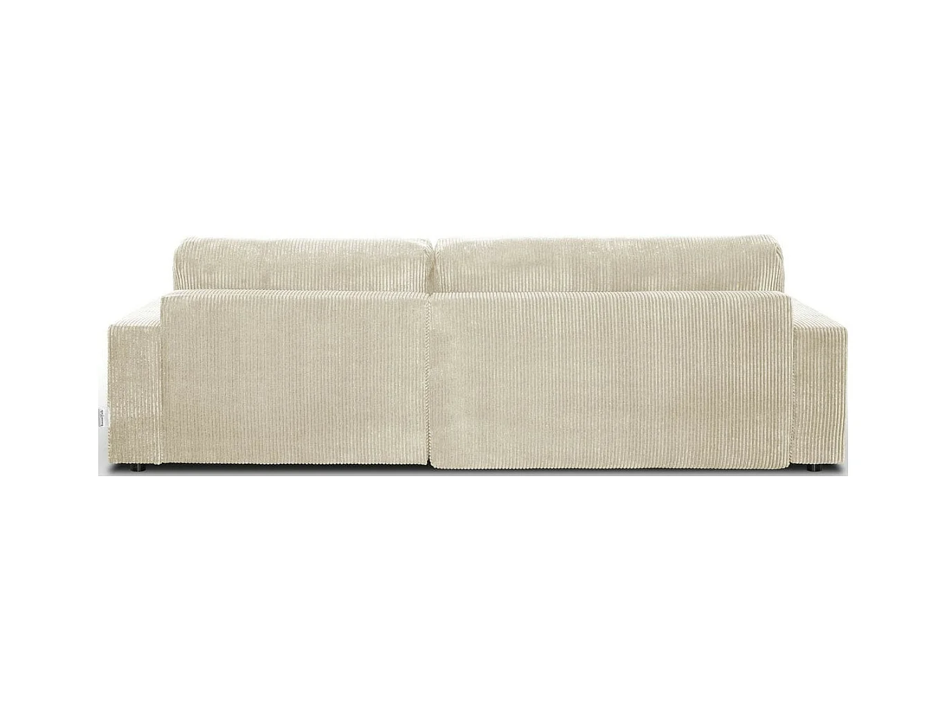 Canapé d'angle à droite convertible 3 places avec coffre en velours côtelé beige - Arty