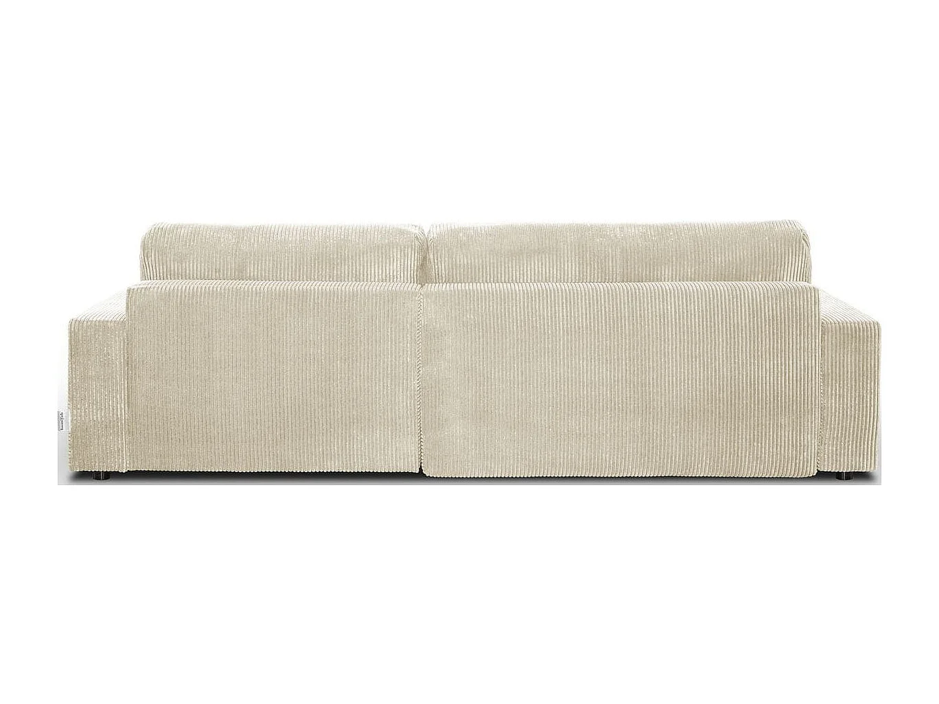 Canapé d'angle à droite convertible 3 places avec coffre en velours côtelé beige - Arty