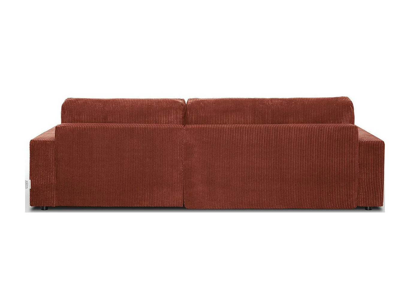 Canapé d'angle à droite convertible 3 places avec coffre en velours côtelé rouille - Arty