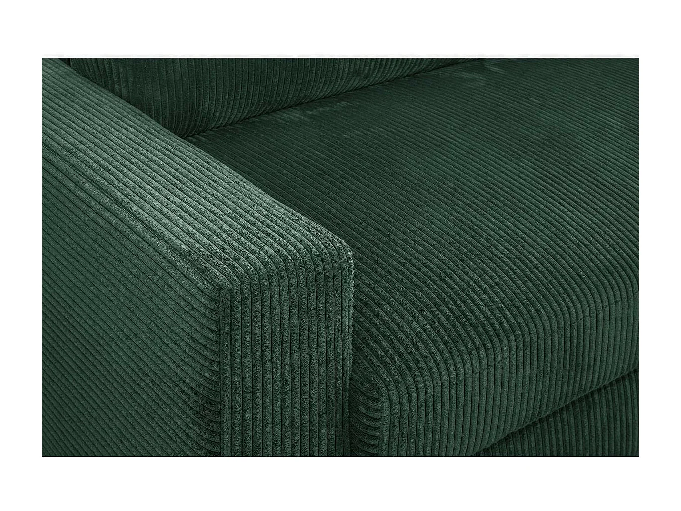 Canapé d'angle à droite convertible 3 places avec coffre en velours côtelé vert foncé - Arty