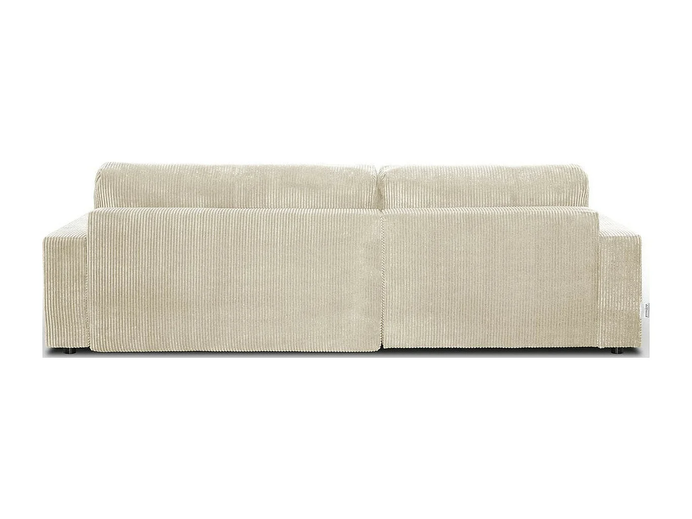 Canapé d'angle à gauche convertible 3 places avec coffre en velours côtelé beige - Arty