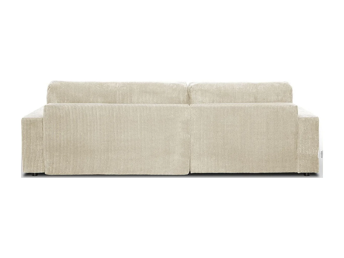 Canapé d'angle à gauche convertible 3 places avec coffre en velours côtelé beige - Arty