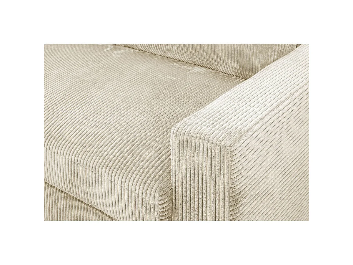 Canapé d'angle gauche convertible 3 places avec coffre en velours beige ARTY