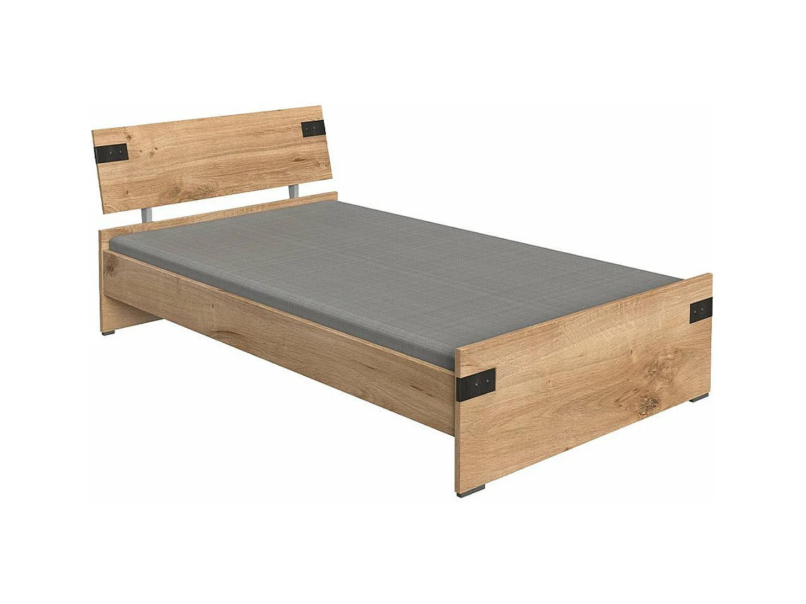 Lit 120 x 200 avec lot de 2 tiroirs - L126 cm