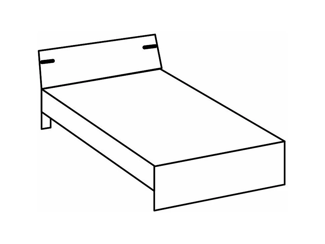 Lit 120 x 200 avec lot de 2 tiroirs - L126 cm