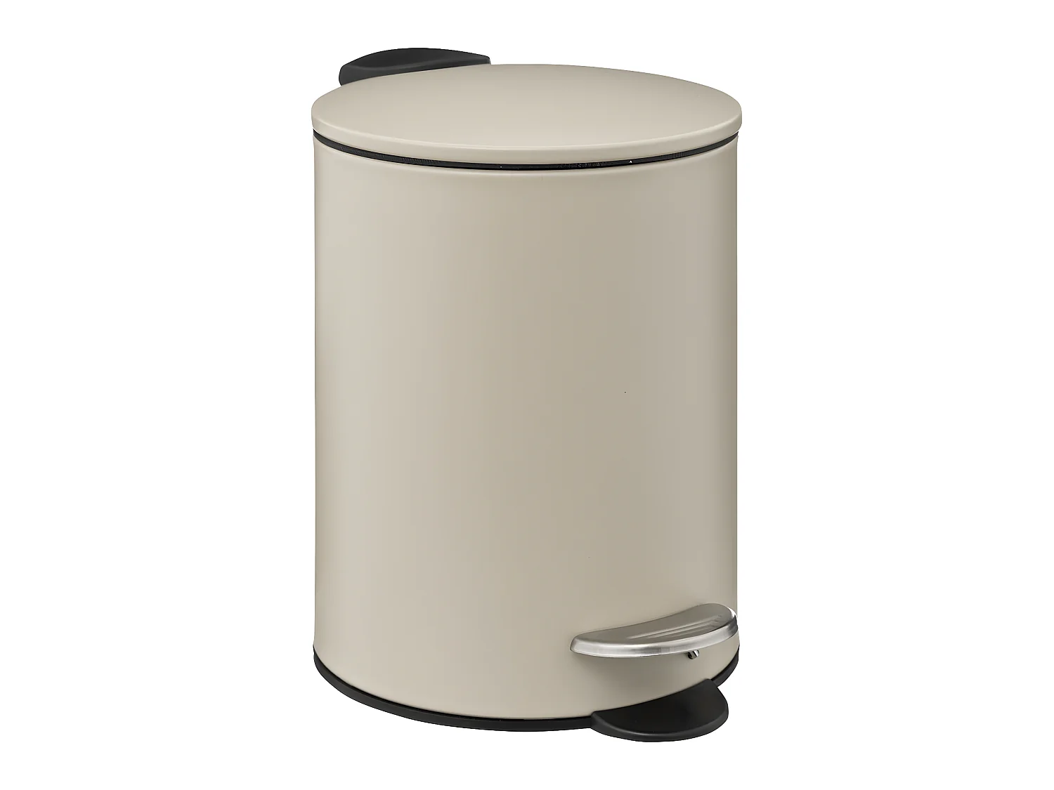 Poubelle de salle de bain en métal Beige Lin Soft Close 3 L
