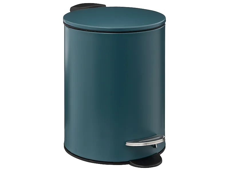 Poubelle de salle de bain en métal Bleu pétrole Soft Close 3 L