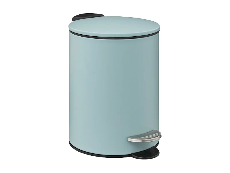 Poubelle de salle de bain en métal Bleu artic Soft Close 3 L