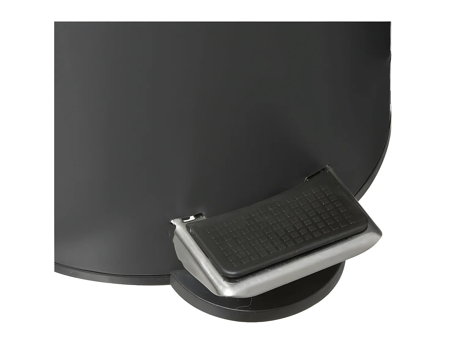 Poubelle de salle de bain en métal Gris et couvercle en Bambou 3 L