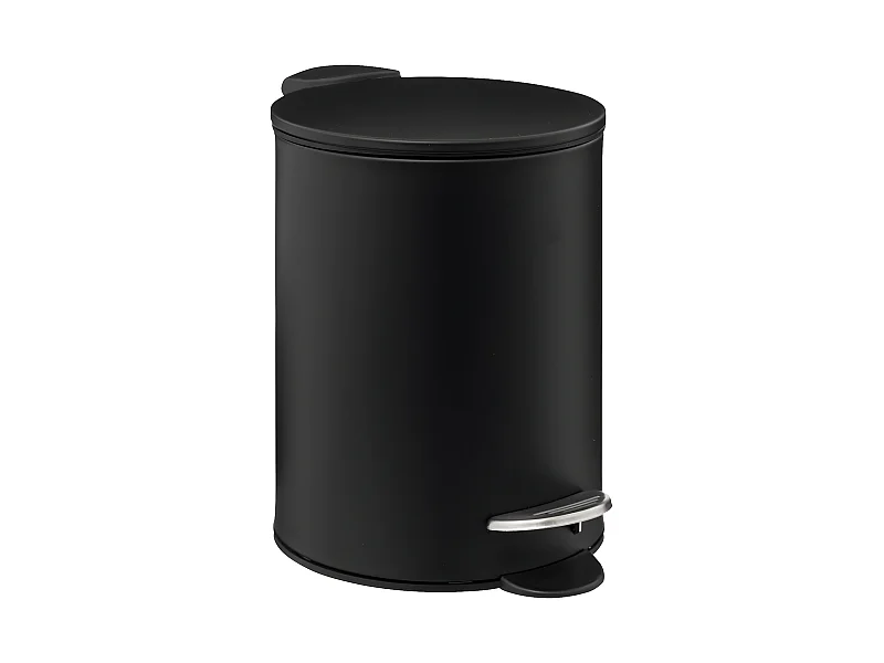 Poubelle de salle de bain en méta Noir Soft Close 3 L