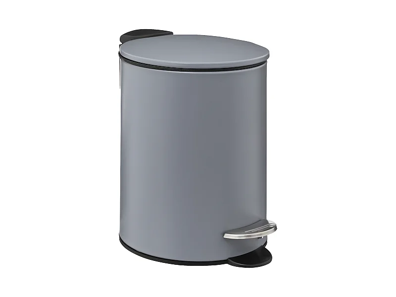 Poubelle de salle de bain en métal Gris Soft Close 3 L