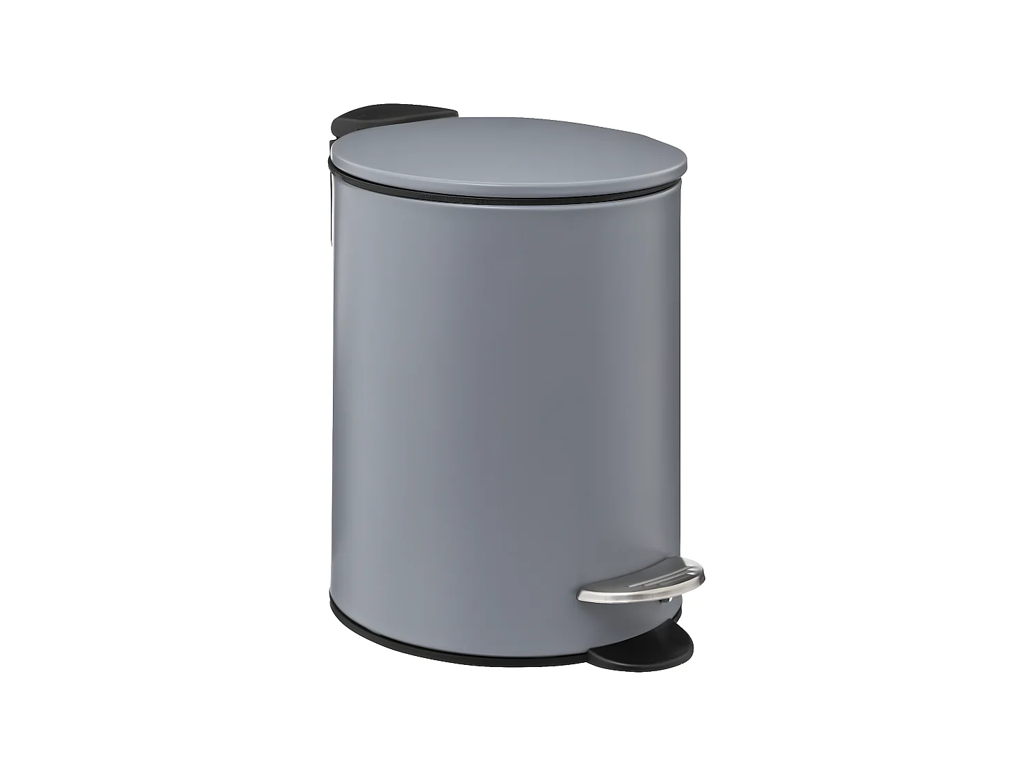 Poubelle de salle de bain en métal Gris Soft Close 3 L