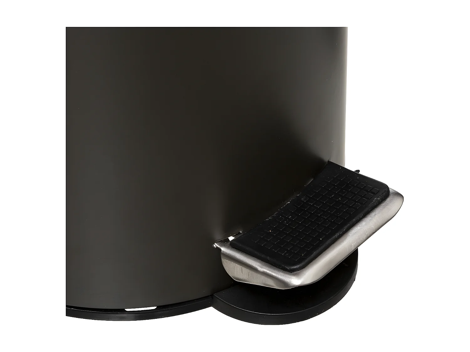 Poubelle de salle de bain en métal Noir charbon et couvercle en Bambou 3 L