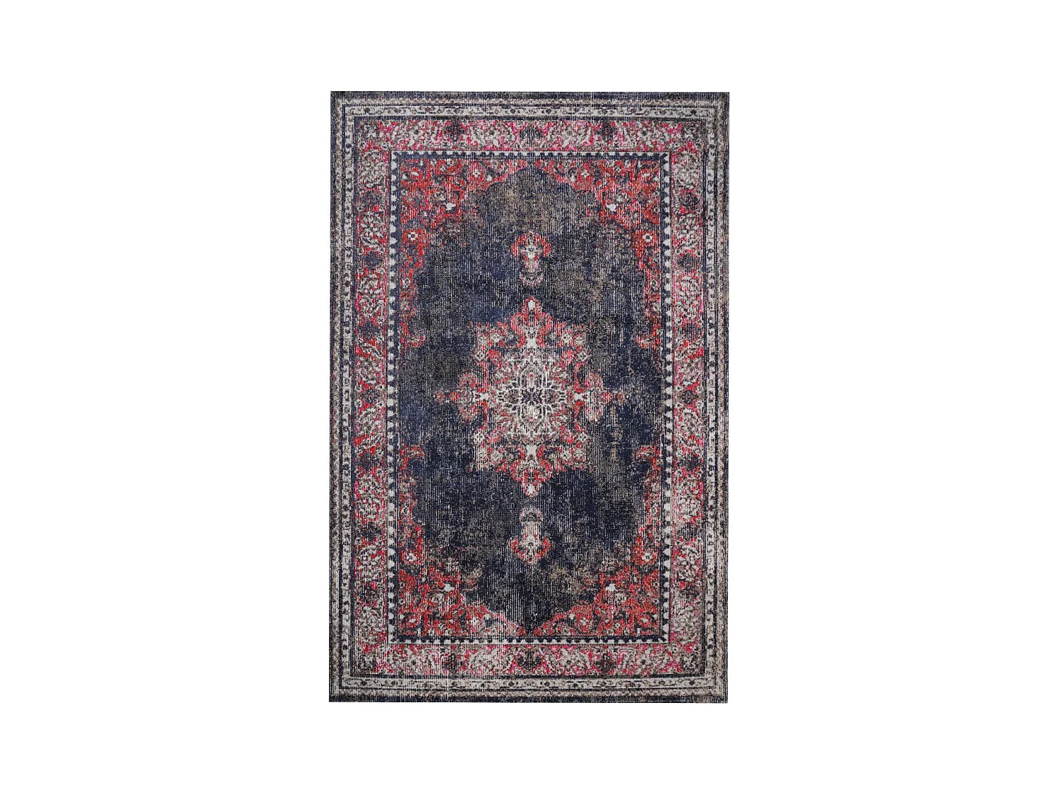 Tapis extérieur 200x280 tissé kilim rouge et brun OZLEM