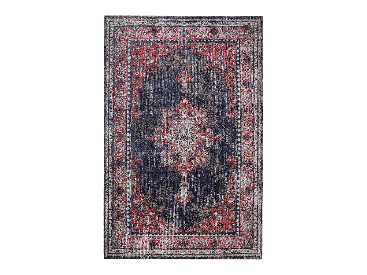 Tapis extérieur 200x280 tissé kilim rouge et brun OZLEM