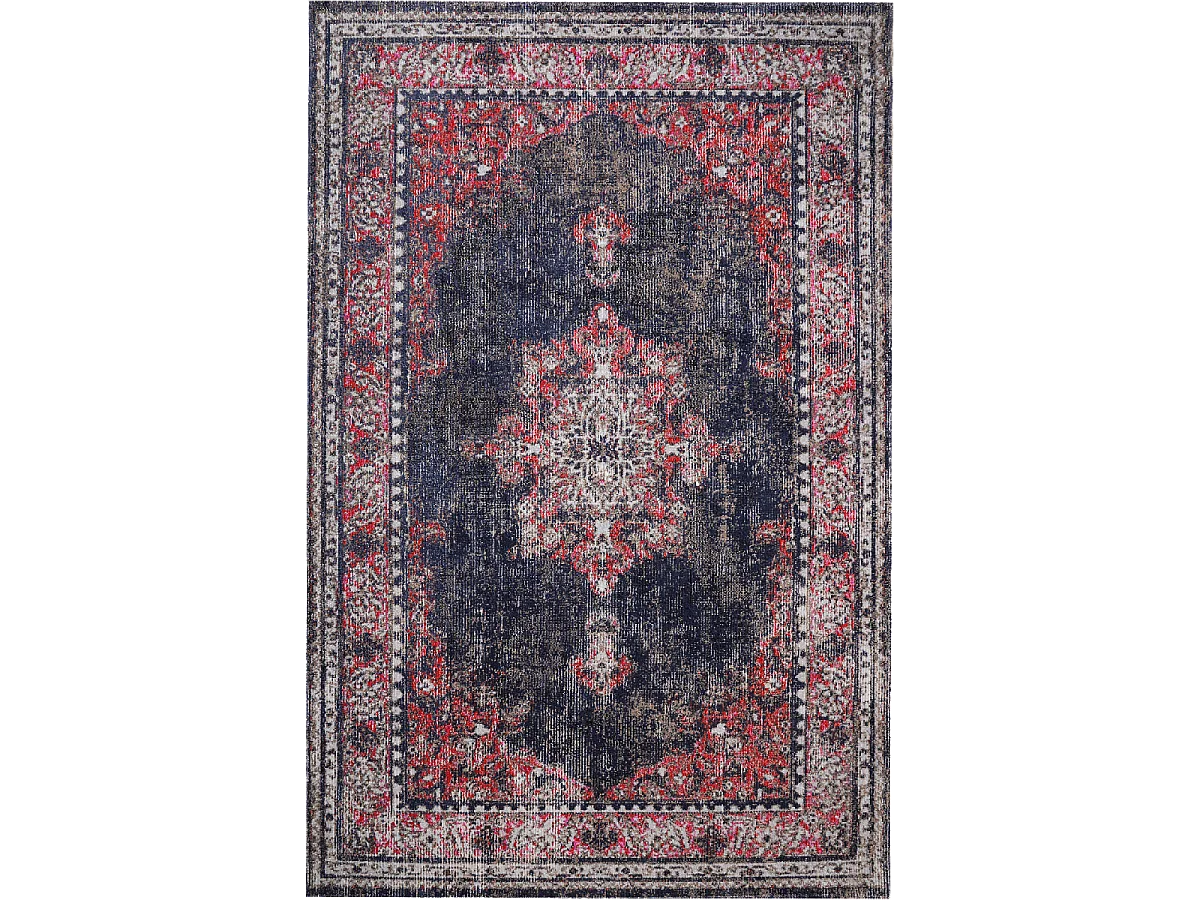 Tapis extérieur 200x280 tissé kilim rouge et brun OZLEM