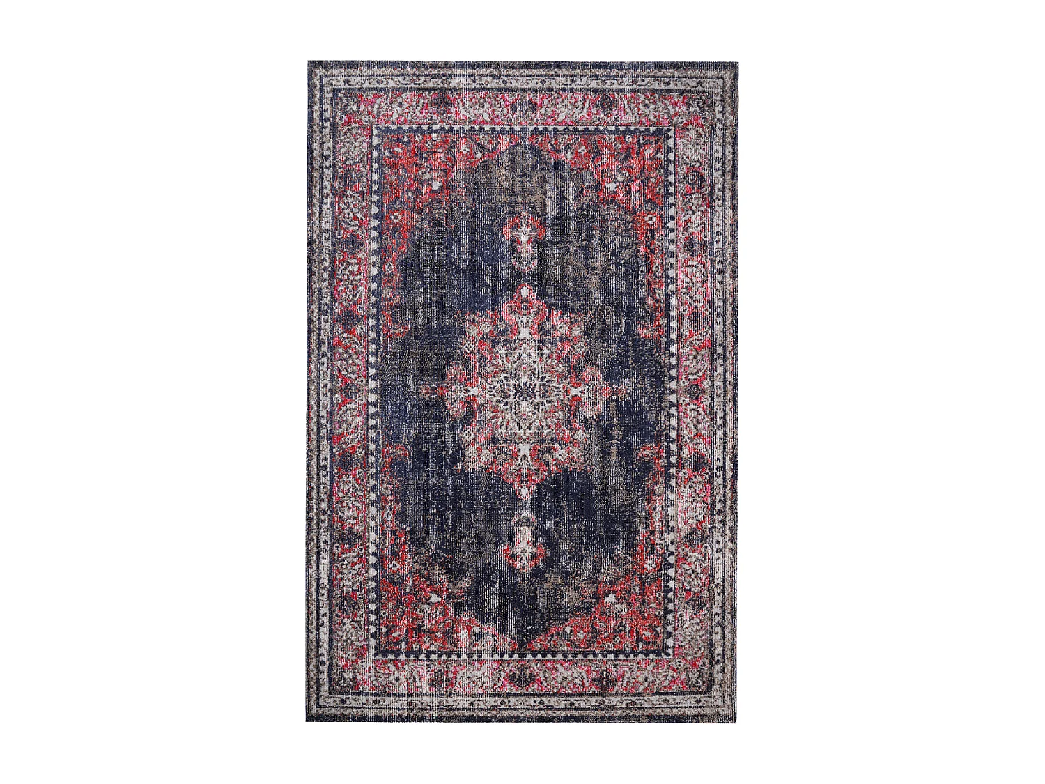 Tapis extérieur 200x280 tissé kilim rouge et brun OZLEM