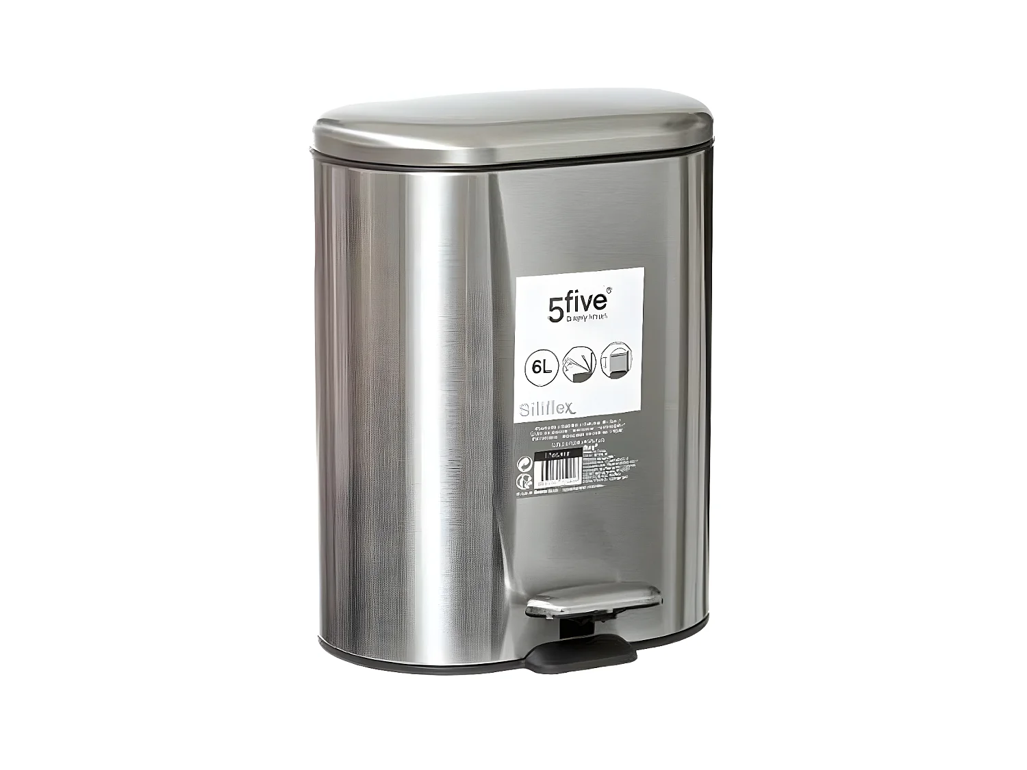 Poubelle de salle de bain en métal Soft Close 6 L