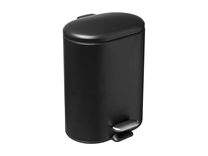 Poubelle de salle de bain en métal Noir Soft Close 6 L