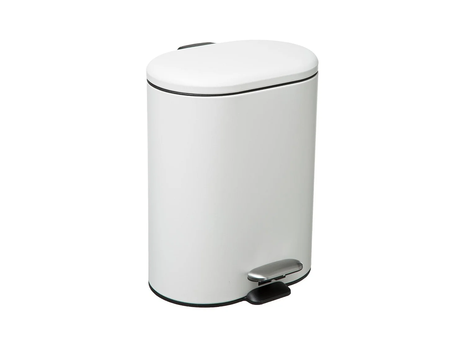 Poubelle de salle de bain en métal Blanc Soft Close 6 L