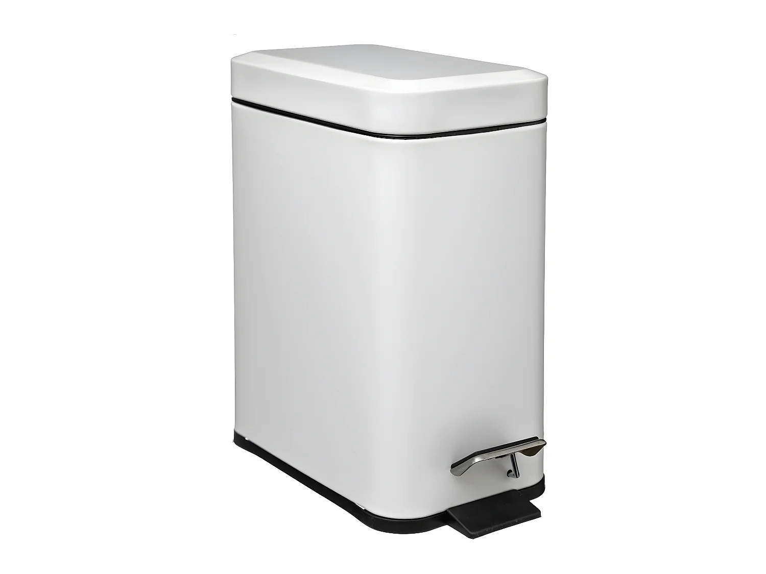 Poubelle de salle de bain à pédale en métal Blanc Soft Close 5 L