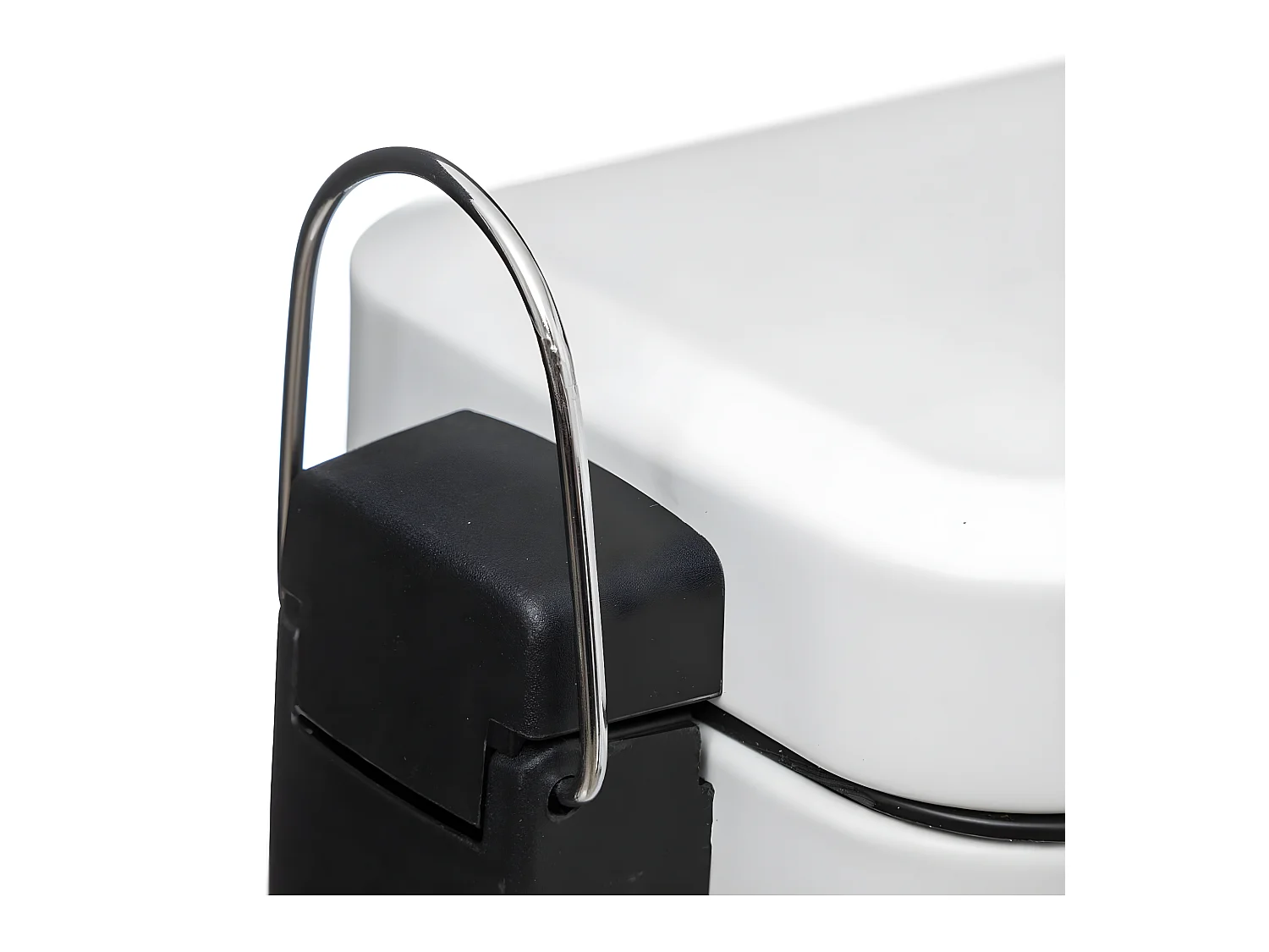 Poubelle de salle de bain à pédale en métal Blanc Soft Close 5 L