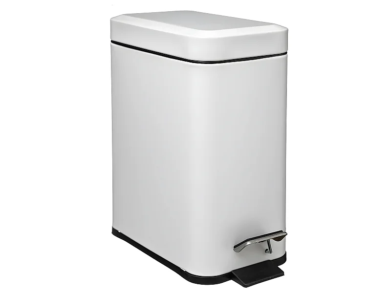 Poubelle de salle de bain à pédale en métal Blanc Soft Close 5 L