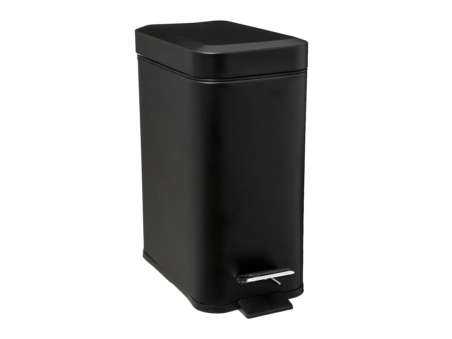 Poubelle de salle de bain à pédale en métal Noir Soft Close 5 L