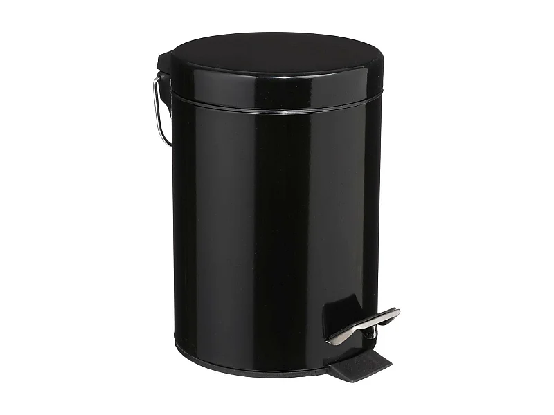 Poubelle de salle de bain en métal Noir 3 L