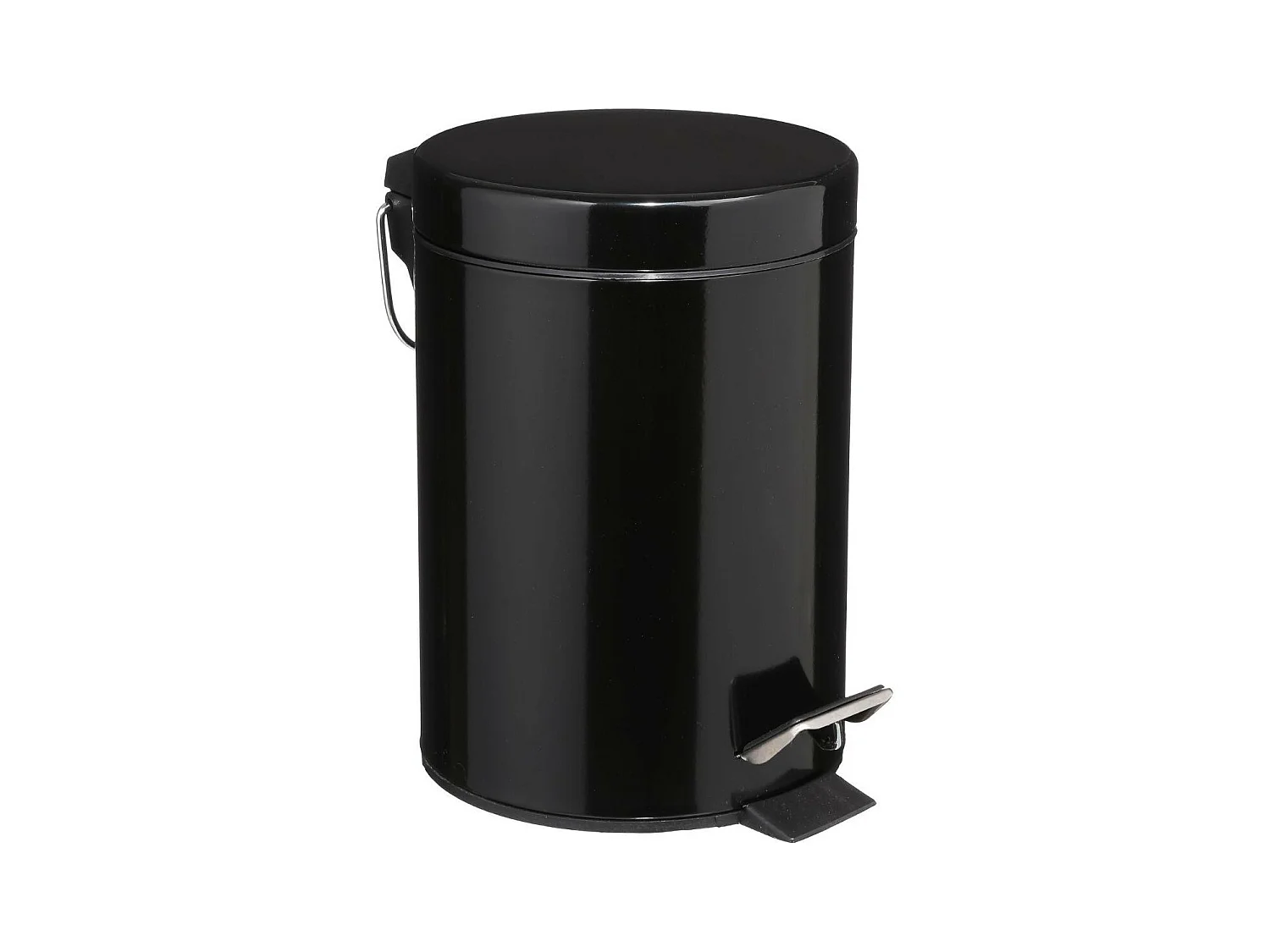 Poubelle de salle de bain en métal Noir 3 L