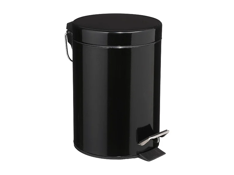 Poubelle de salle de bain en métal Noir 3 L