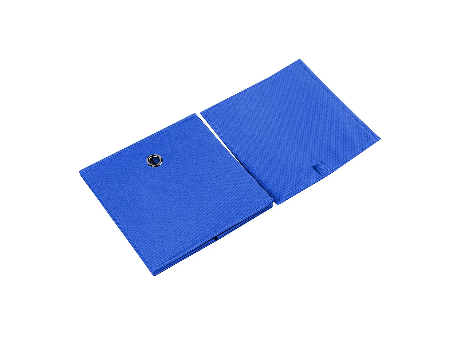 Lot de 2 boites en tissu bleu ELA boîte de rangement ouverte avec poignée dim 27 x 27 x 27 cm, pour linge jouets vêtements