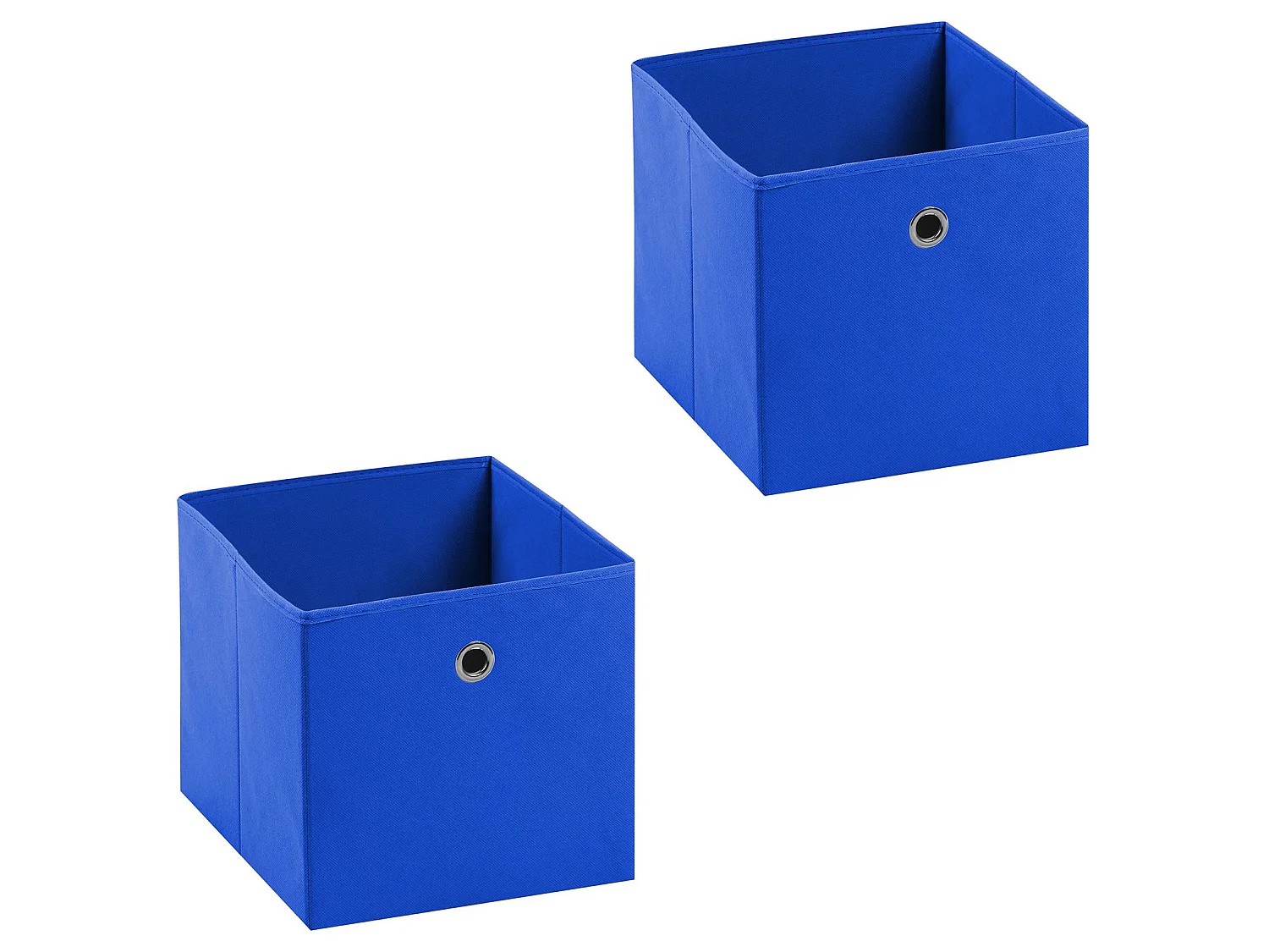 Lot de 2 boites en tissu bleu ELA boîte de rangement ouverte avec poignée dim 27 x 27 x 27 cm, pour linge jouets vêtements