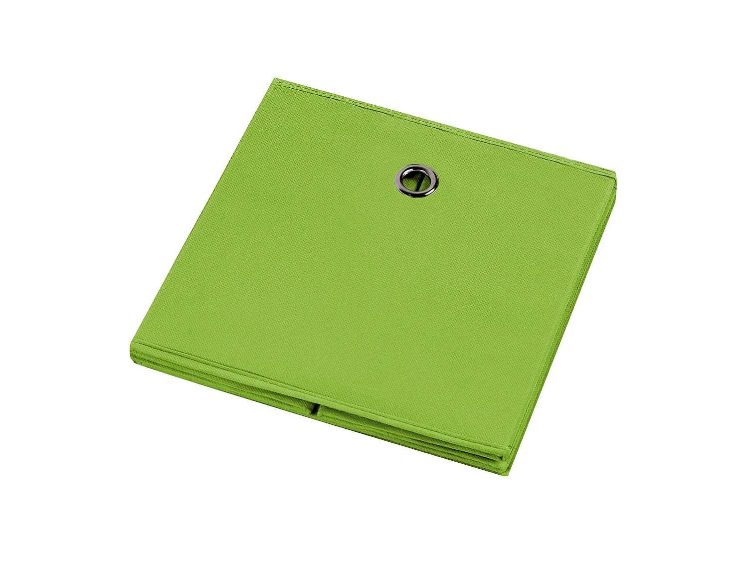 Lot de 2 boites en tissu vert ELA boîte de rangement ouverte avec poignée dim 27 x 27 x 27 cm, pour linge jouets vêtements