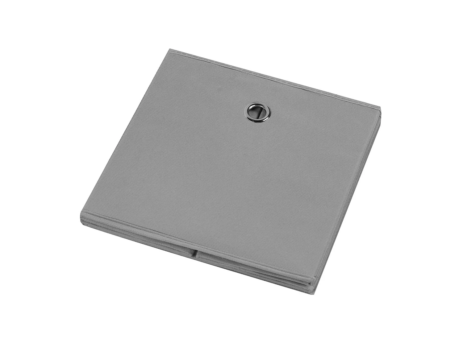 Lot de 2 boites en tissu gris ELA boîte de rangement ouverte avec poignée dim 27 x 27 x 27 cm, pour linge jouets vêtements