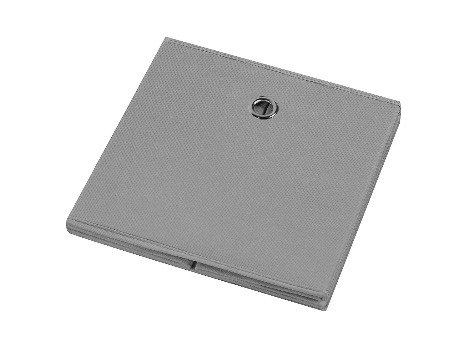 Lot de 2 boites en tissu gris ELA boîte de rangement ouverte avec poignée dim 27 x 27 x 27 cm, pour linge jouets vêtements