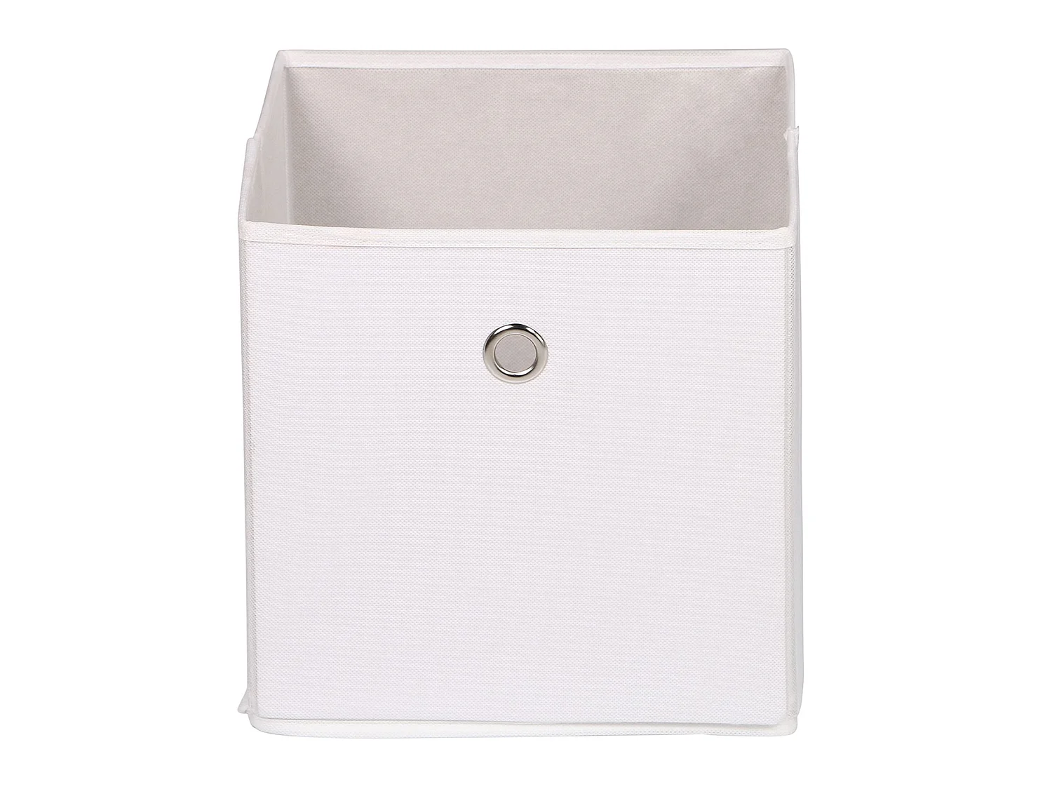 Lot de 2 boites en tissu blanc ELA boîte de rangement ouverte avec poignée dim 27 x 27 x 27 cm, pour linge jouets vêtements