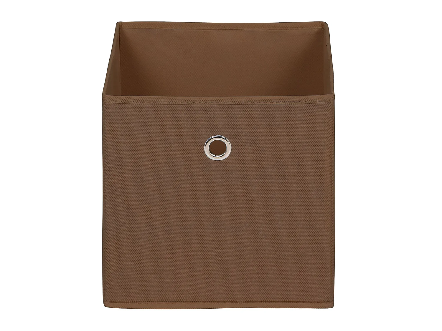 Lot de 2 boites en tissu brun ELA boîte de rangement ouverte avec poignée dim 27 x 27 x 27 cm, pour linge jouets vêtements