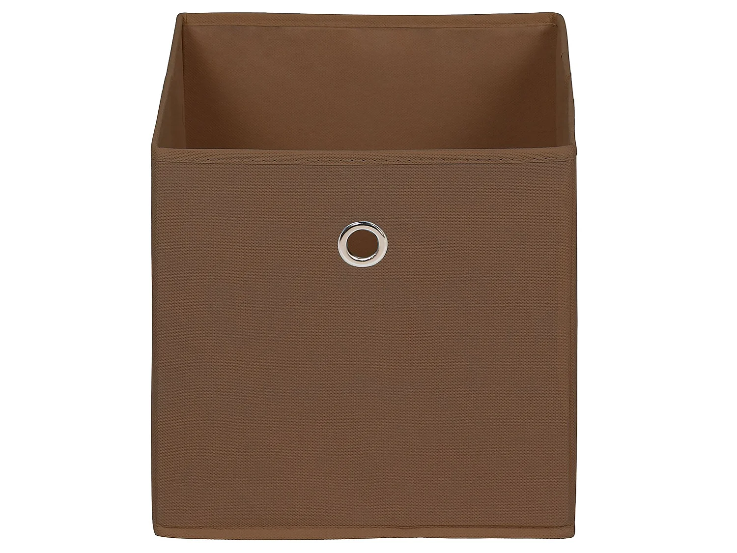 Lot de 2 boites en tissu brun ELA boîte de rangement ouverte avec poignée dim 27 x 27 x 27 cm, pour linge jouets vêtements
