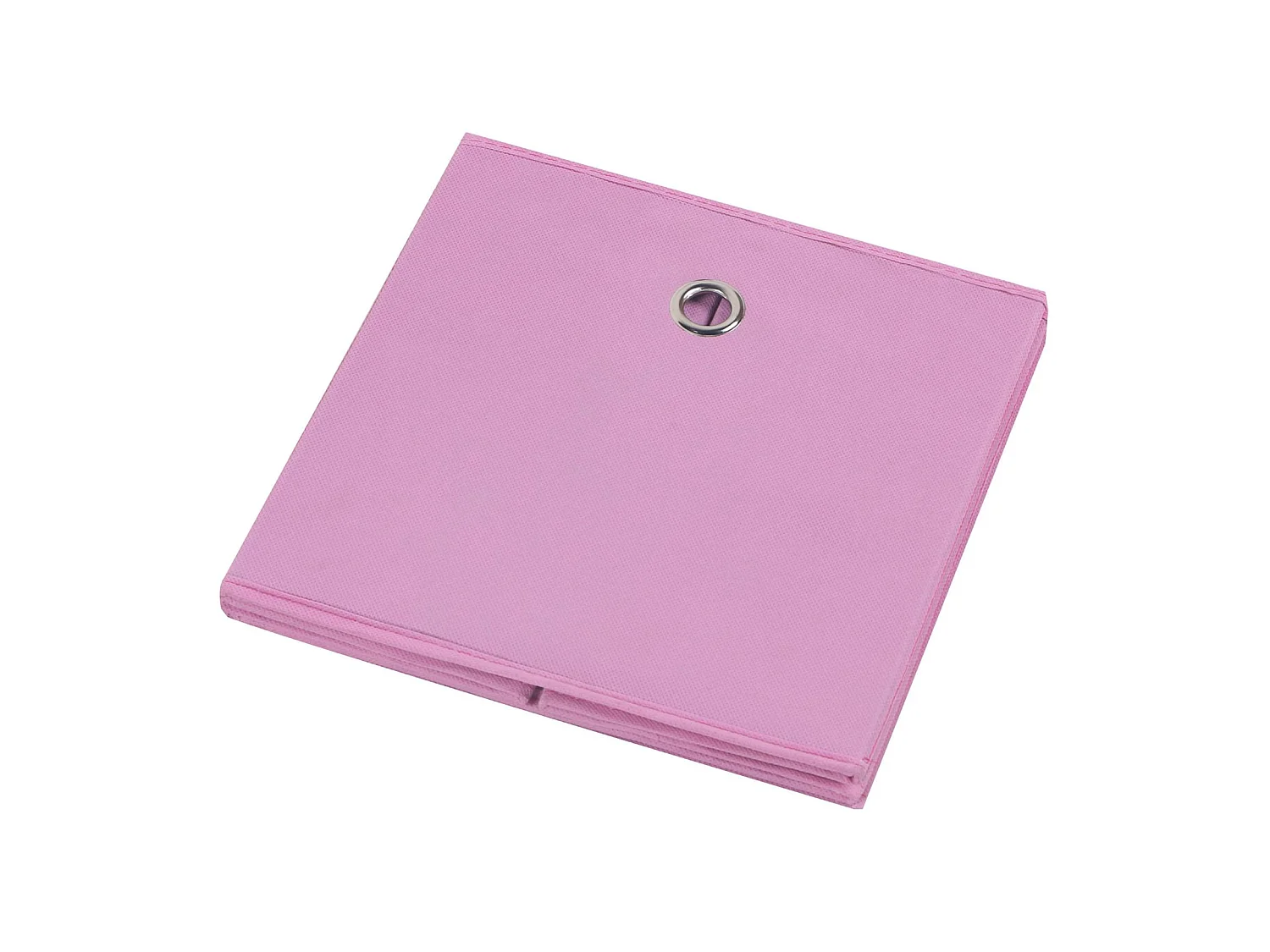 Lot de 2 boites en tissu rose ELA boîte de rangement ouverte avec poignée dim 27 x 27 x 27 cm, pour linge jouets vêtements