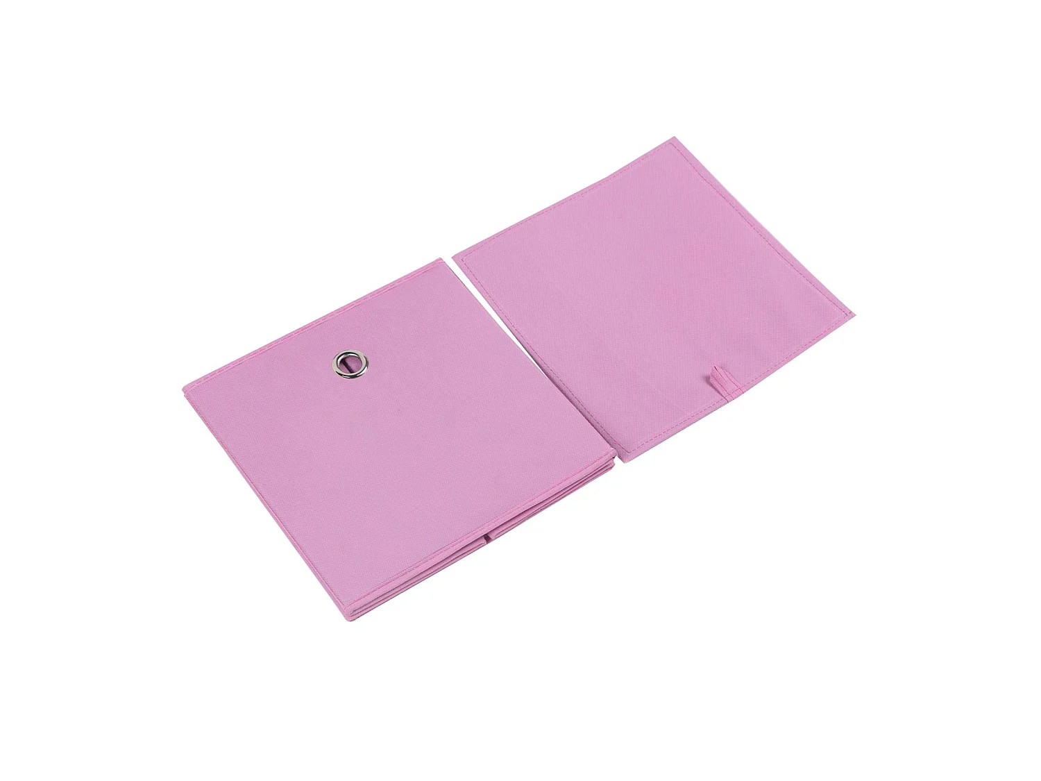 Lot de 2 boites en tissu rose ELA boîte de rangement ouverte avec poignée dim 27 x 27 x 27 cm, pour linge jouets vêtements