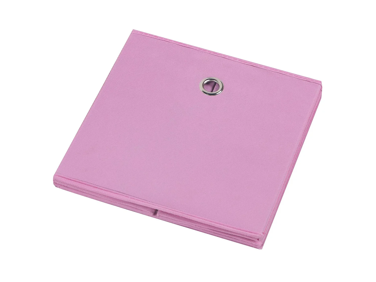 Lot de 2 boites en tissu rose ELA boîte de rangement ouverte avec poignée dim 27 x 27 x 27 cm, pour linge jouets vêtements