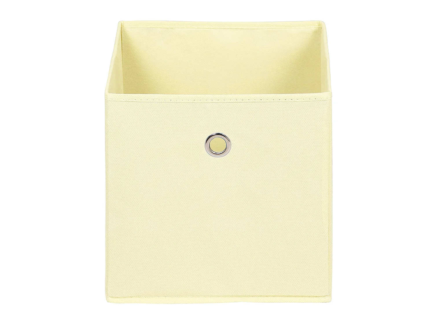 Lot de 2 boites en tissu beige ELA boîte de rangement ouverte avec poignée dim 27 x 27x x27 cm, pour linge jouets vêtements