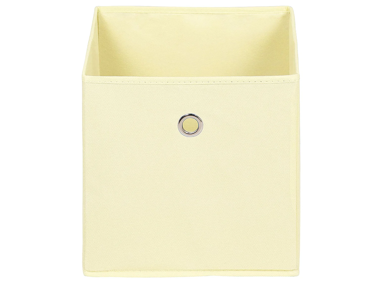 Lot de 2 boites en tissu beige ELA boîte de rangement ouverte avec poignée dim 27 x 27x x27 cm, pour linge jouets vêtements