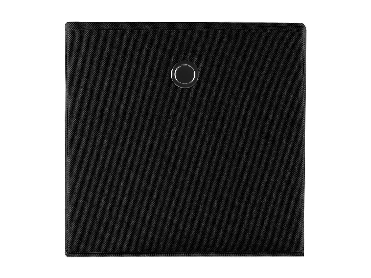 Lot de 2 boites en tissu noir ELA boîte de rangement ouverte avec poignée dim 27 x 27 x 27 cm, pour linge jouets vêtements